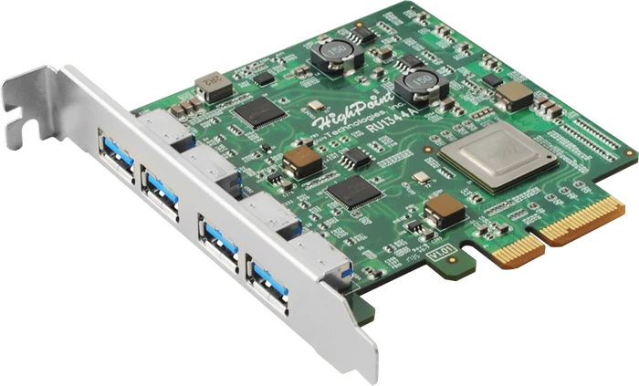 HighPoint RocketU ru1344A, 4x USB-A 3.1, PCIe 3.0 x4