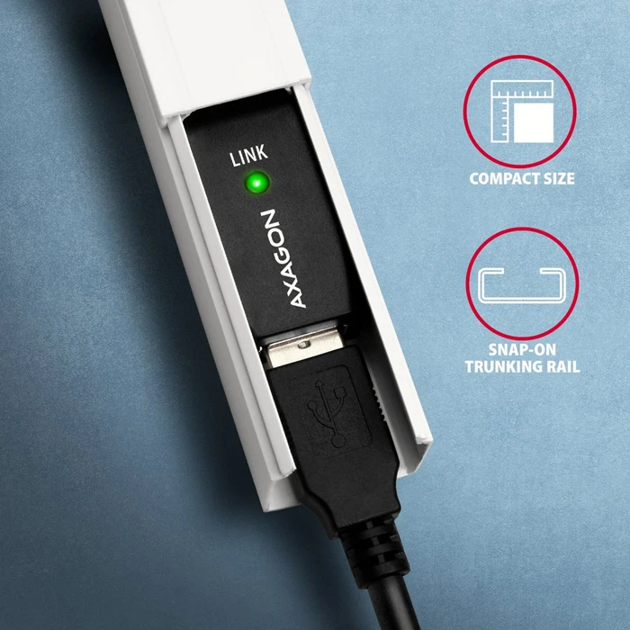 Axagon USB Adapterkabel, USB 2.0, 480Mb/s, USB-A 2.0 [Stecker] auf USB-B 2.0 [Stecker], aktiv, Adapterkabel, 20m