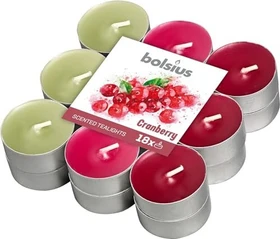 Bolsius Aromatic Tealights Wild Cranberry Duftkerze, 18 Stück