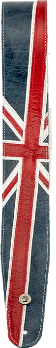 D'Addario Premium Leather Guitar Strap Union Jack
