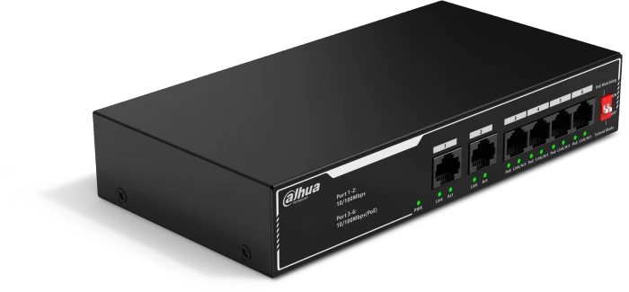 Dahua SF10 Desktop Switch, 6x RJ-45, 36W PoE+