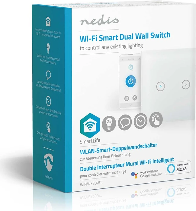 Nedis SmartLife WiFi-Wandschalter 2-fach
