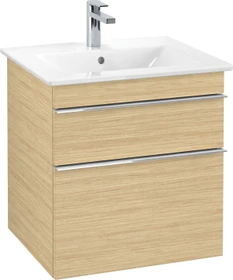 Villeroy & Boch Venticello Waschbeckenunterschrank für Becken mittig 2 Auszüge 553x590x477mm nordic oak/chrome