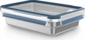 Emsa Clip&Close Stainless Steel rechteckig Aufbewahrungsbehälter 1.2l blau