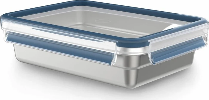 Emsa Clip&Close Stainless Steel rechteckig Aufbewahrungsbehälter 1.2l blau (N11505)