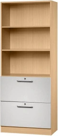 Hammerbacher HR-Schrank 5OH V7300, Relinggriff, buche/silber, Aufbewahrungskombination