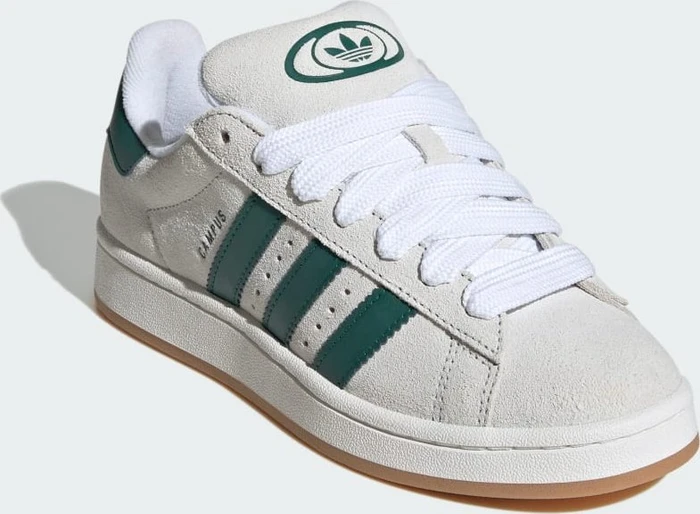 adidas Campus 00s crystal white/core white/collegiate green (Damen)