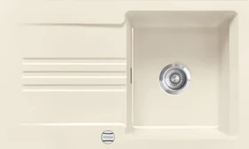 systemceram Kara 85 F Einbau Becken reversibel mit Ablauffernbedienung magnolie