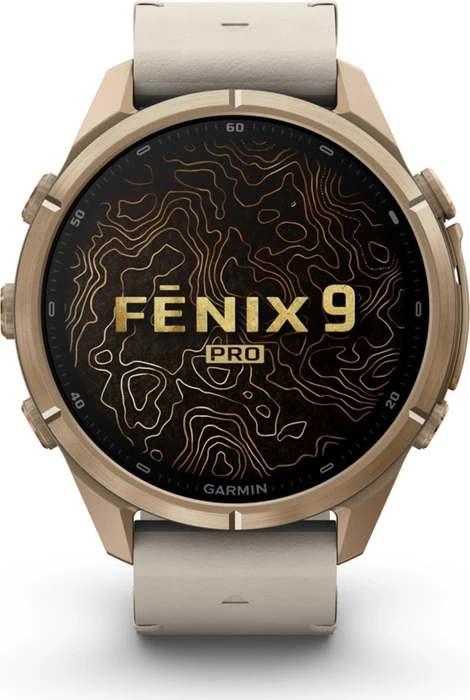 Garmin Fenix 9 Pro inReach 43mm autumn gold titanium/bone leather