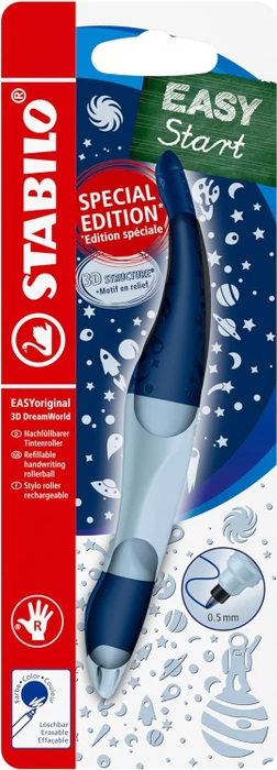 STABILO EASYoriginal 3D DreamWorld Tintenroller (Mine) hellblau/dunkelblau, Rechtshänder, Blister