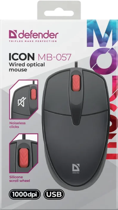 Defender Icon MB-057 Optical Mouse schwarz, USB
