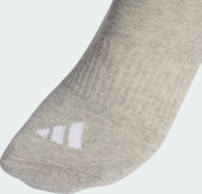 adidas 3-Streifen Cushioned Crew Socken medium grey heather/white/black, 3 Paare