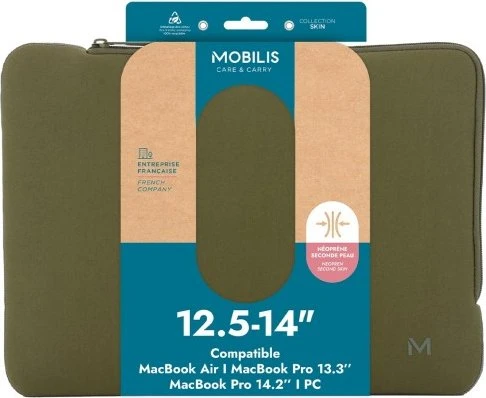 Mobilis Skin 12.5-14" Sleeve Notebookhülle, khaki/grau