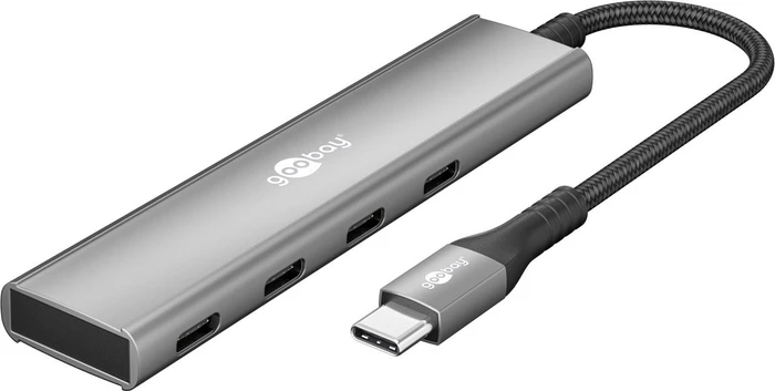 Wentronic goobay Slim 4-Port USB-Hub, 4x USB-C 3.0, USB-C 3.0 [Stecker]
