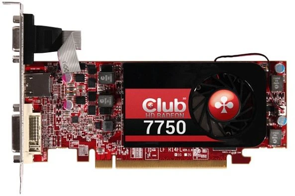 Club 3D Radeon HD 7750 low profile, 1GB GDDR5, VGA, DVI, HDMI