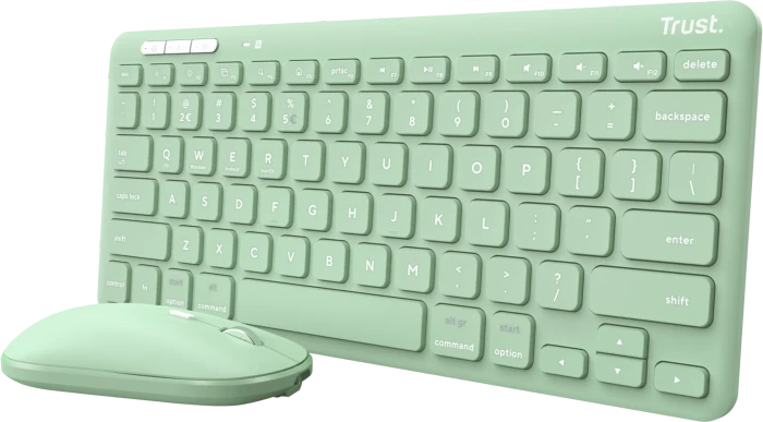 Trust Lyra Multi-Device Wireless Keyboard & Mouse Set, grün, USB/Bluetooth, DE