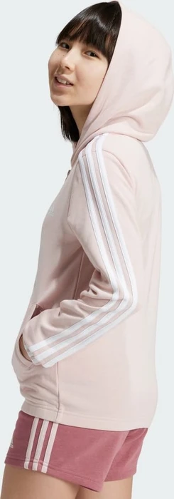 adidas Essentials 3-Streifen Full-Zip Hoodie sandy pink/white (Junior)