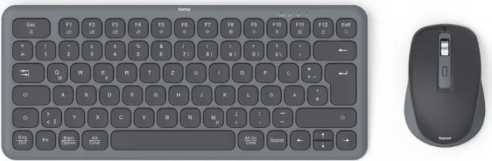 Hama WKM-500 Multi-Device-Tastatur-Maus-Set, klein, schwarz, USB/Bluetooth, DE