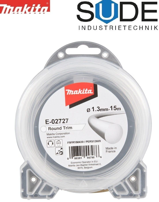 Makita Trimmerfaden Round Trim für Rasentrimmer, 1.3mm/15m