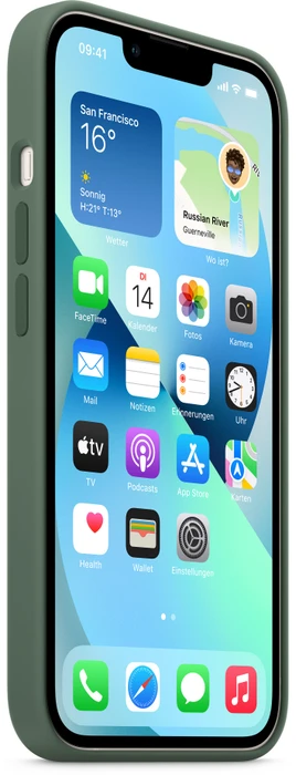 Apple Silikon Case mit MagSafe für iPhone 13 Eukalyptus