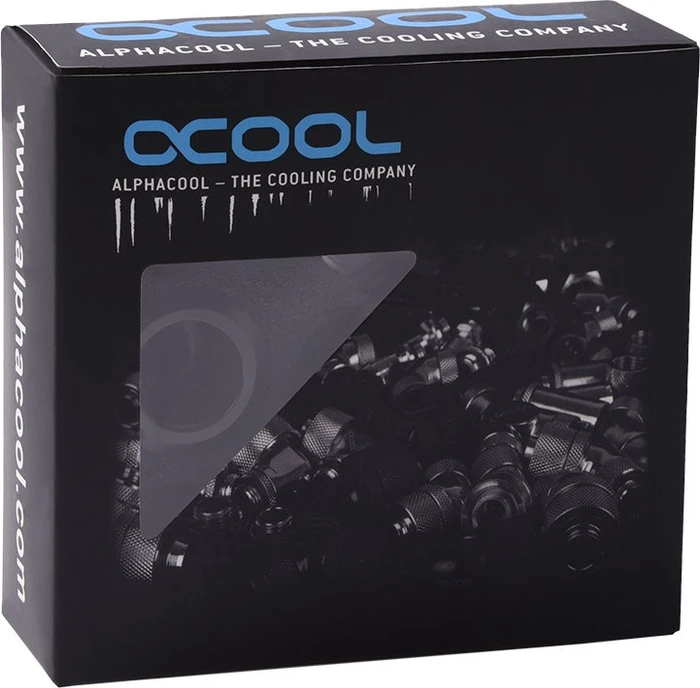Alphacool Eiszapfen PRO Rohranschluss G1/4" auf 16mm, deep black, 6er-Pack