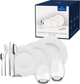 like by Villeroy & Boch Wonderful World White 4 Friends Tafelservice natur, 36-tlg.