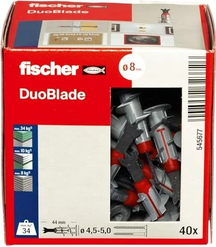 fischer DuoBlade DuoBlade Gipskartondübel, 44mm, 40 Stück