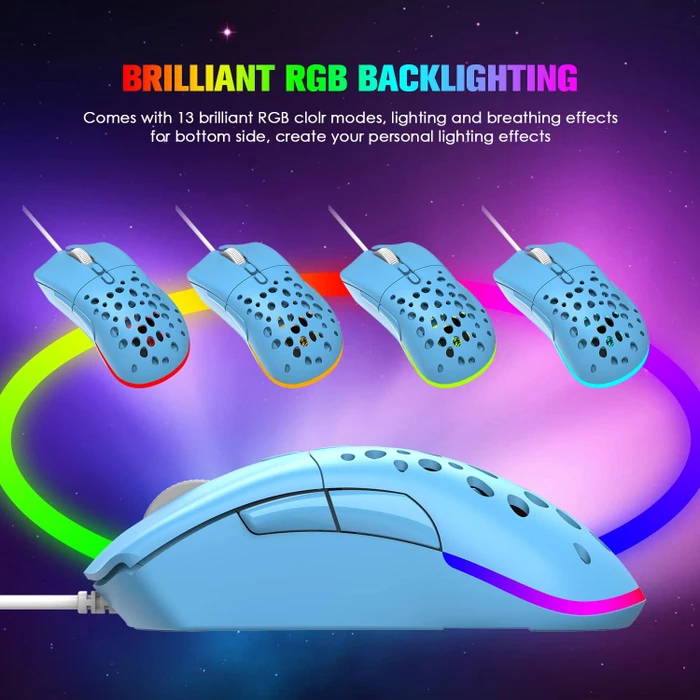 Ziyou Lang D19 RGB Gaming Mouse blau, USB