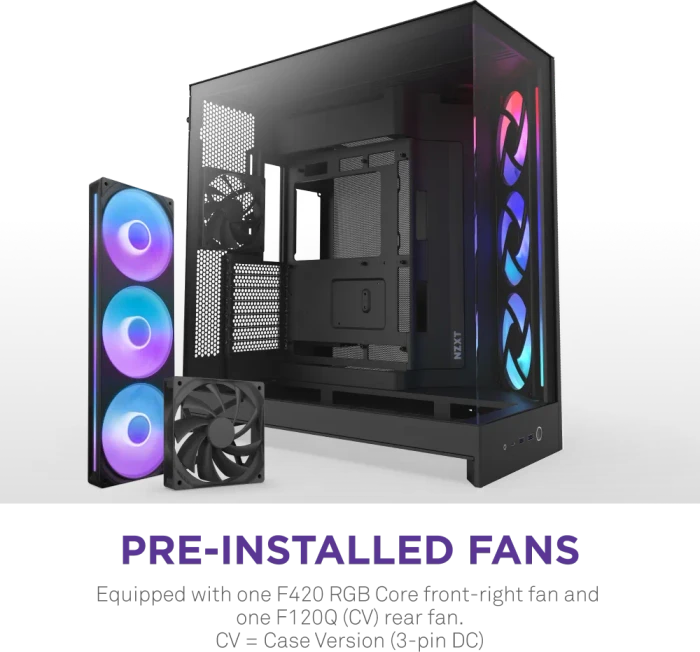 NZXT H9 Flow RGB [2025] Black, schwarz, Glasfenster