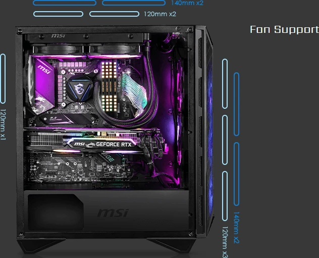 MSI MPG Gungnir 110M, Glasfenster