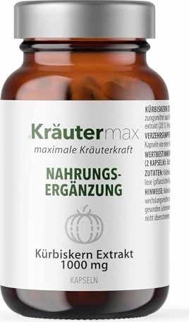 Kräutermax Kürbiskern Extrakt 1000mg Kapseln, 60 Stück