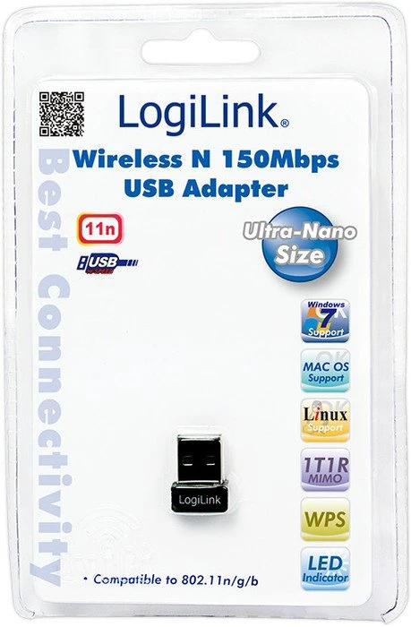 LogiLink WL0084A WLAN USB Nano Adapter, USB 2.0