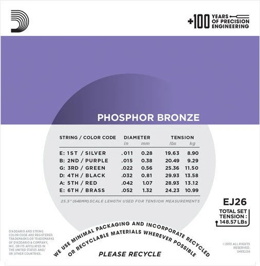 D'Addario Phosphor Bronze Custom Light 3-Pack