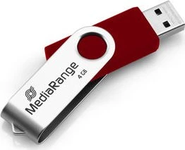 MediaRange USB Flexi-Drive 4GB rot/silber, USB-A, USB 2.0