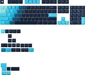 Glorious GPBT Gradient V2 Keycaps, Kunststoff (PBT), Celestial Ice, blau, 131 Tasten, ANSI-US