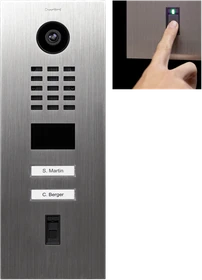 DoorBird D2102FV Fingerprint 50 IP Video Türstation mit 2 Ruftasten, Edelstahl V2A, gebürstet