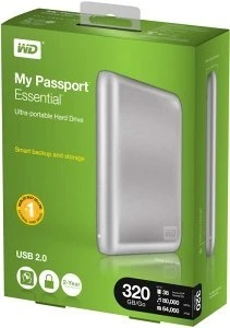 Western Digital WD My Passport Essential New silber 320GB, USB 2.0