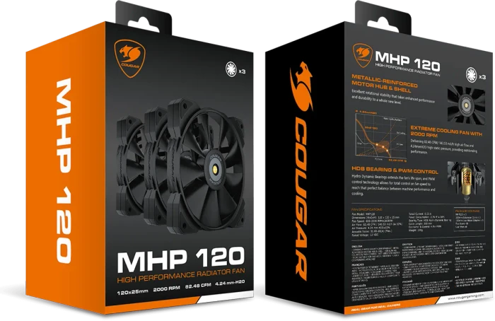 Cougar MHP 120, schwarz, 120mm, 3er-Pack