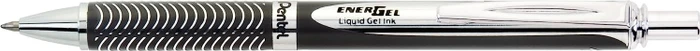 Pentel EnerGel Sterling BL407 Gelroller schwarz/silber, Geschenkbox