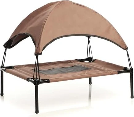 Wiltec Hundebett mit Dach, S, braun, 60x45x16cm