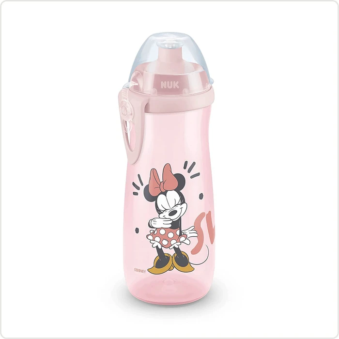 NUK Sports Cup Trinkflasche mit Push-Pull Tülle, 24+M, 450ml, disney minnie mouse