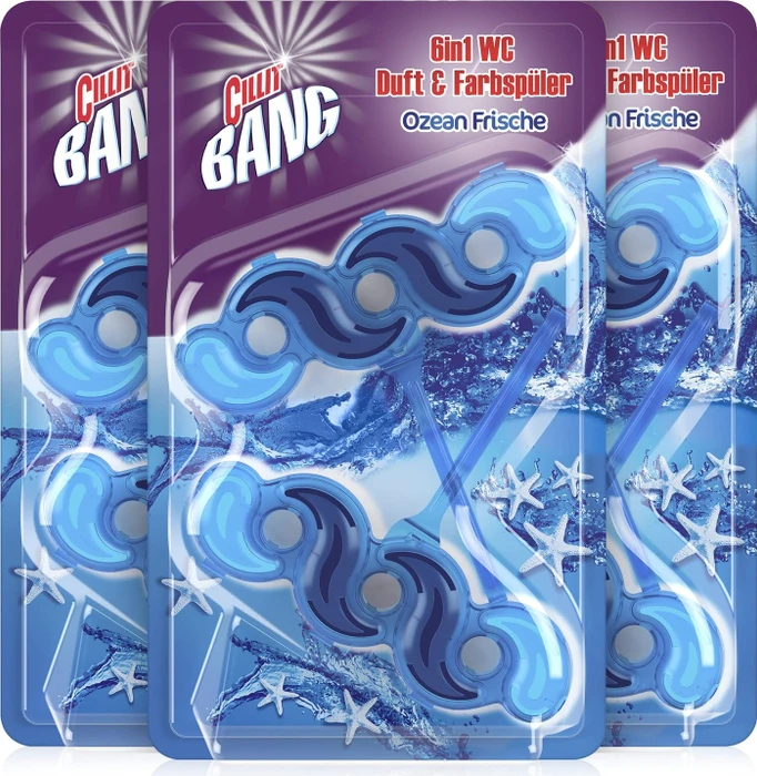 Cillit Bang 6in1 Blauspüler Ozean Frische WC-Duftspüler, 2 Stück