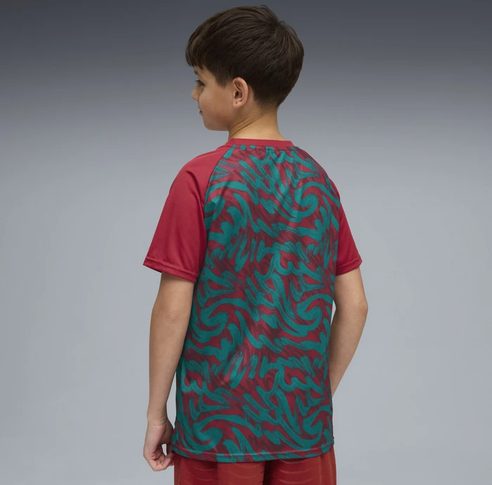 Puma FIFA WM 2026 Portugal Aufwärmtrikot kurzarm club red/green lagoon (Junior)