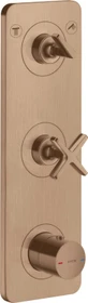 Hansgrohe Axor Citterio E Thermostatmodul 380/120 Kontrollfeld mit Platte für 2 Verbraucher brushed red gold
