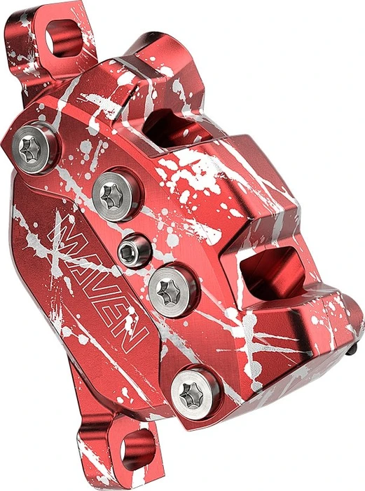 SRAM Maven Ultimate Expert Kit VR+HR Scheibenbremsenset clear anodized/red splash