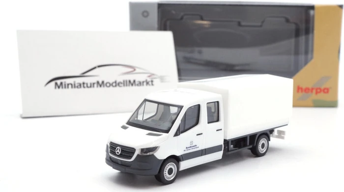 Herpa Mercedes-Benz Sprinter '18 Doppelkabine mit Plane Bundeswehr Fuhrpark Service