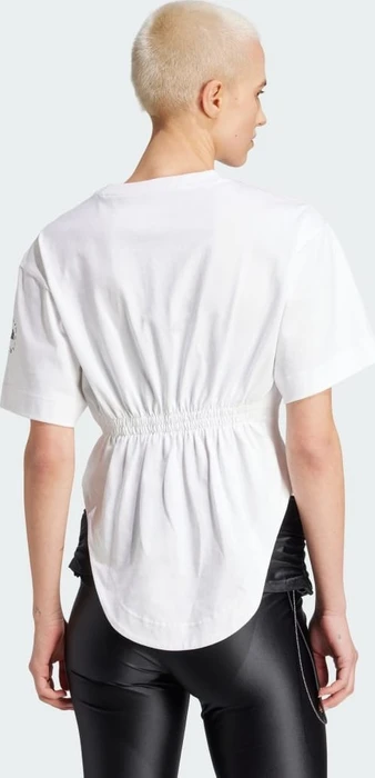adidas by Stella McCartney Sportswear Curved Hem T-Shirt kurzarm weiß/schwarz (Damen)