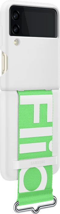 Samsung Silicone Cover with Strap für Galaxy Z Flip 3 weiß