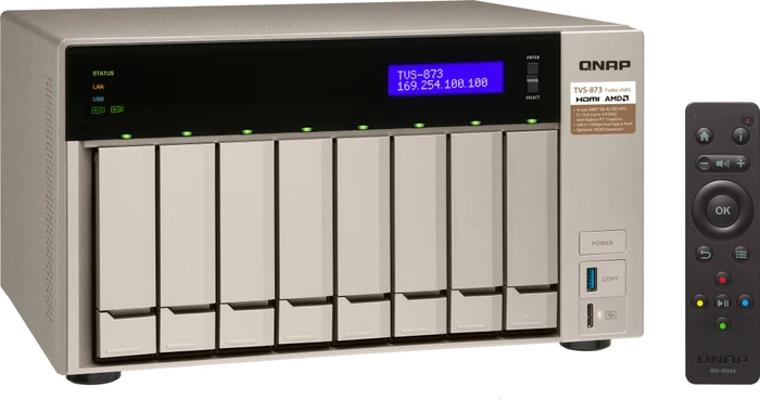 QNAP TVS-873-16G 80TB, 16GB RAM, 4x RJ-45 1000Base-T, 2x USB-A 3.1