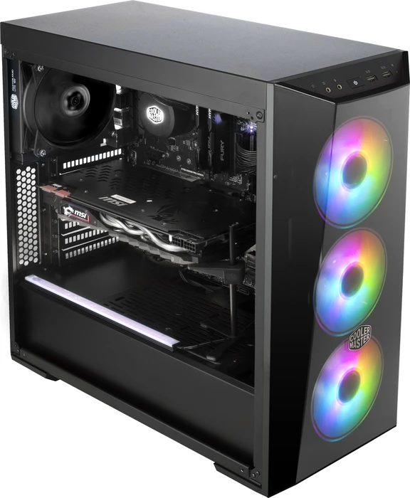 Cooler Master MasterBox Lite 5 ARGB, schwarz, Glasfenster